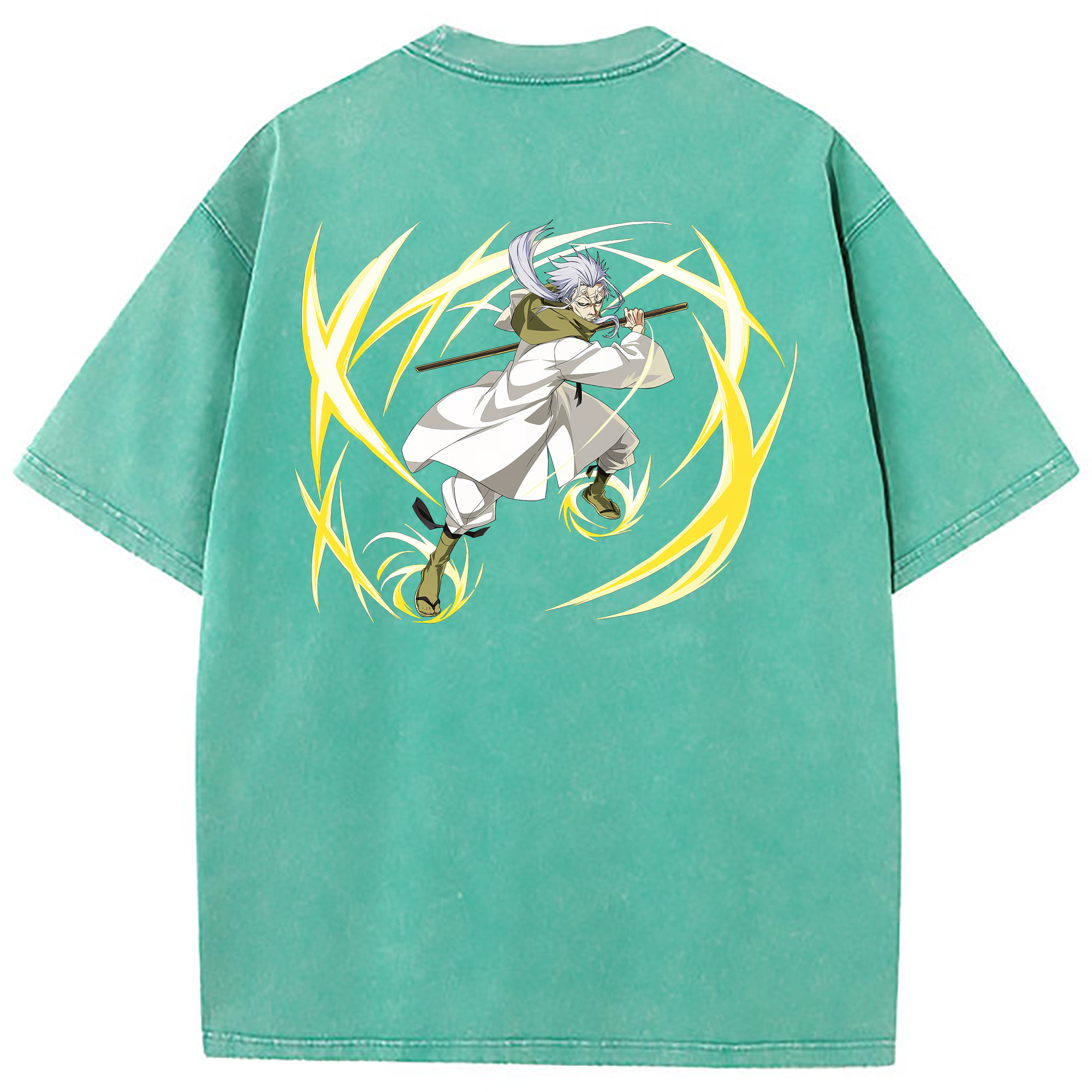 （画像用） 転スラ Regarding Reincarnated to Slime 綿100% ヴィンテージ風 半袖Tシャツ（背面プリント）